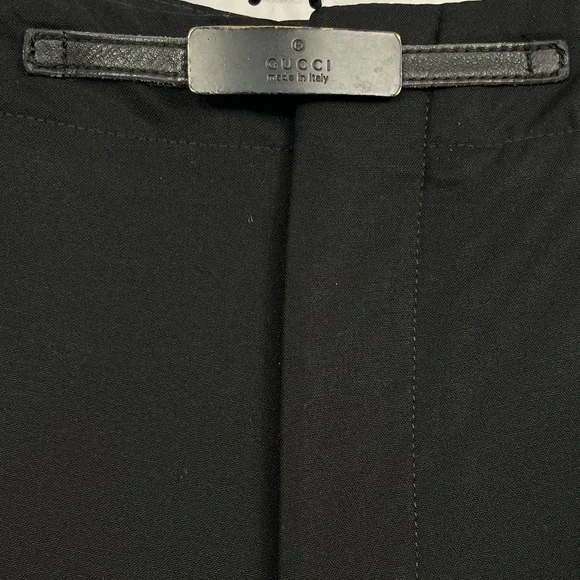 Gucci Vintage Black Wool Blend High Waisted Crop Ankle Pants Trousers Italy 42 M - Picture 3 of 16